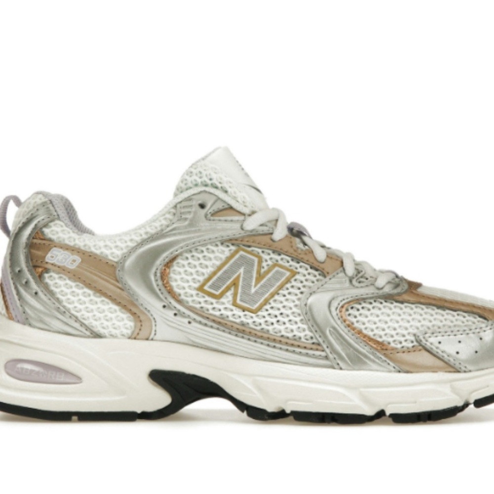 New Balance Women's Silver and White Sneakers